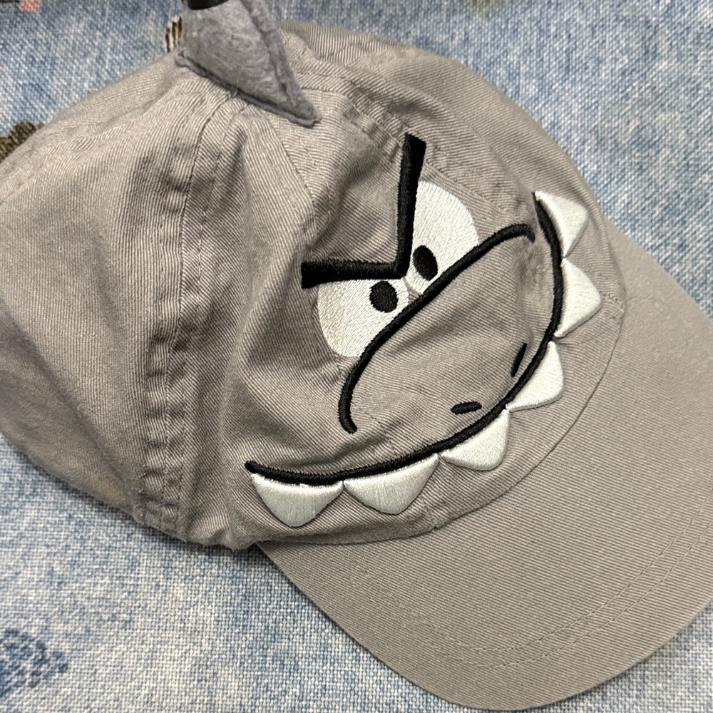 Gray Shark Embroidered Cap
